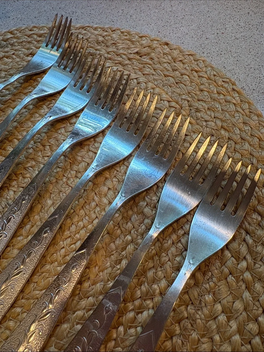 (8) Vintage Melchior Forks & (2) Spoons - MNCH USSR Silverplate